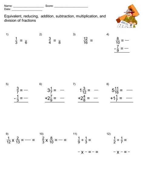 MC Fraction Worksheet